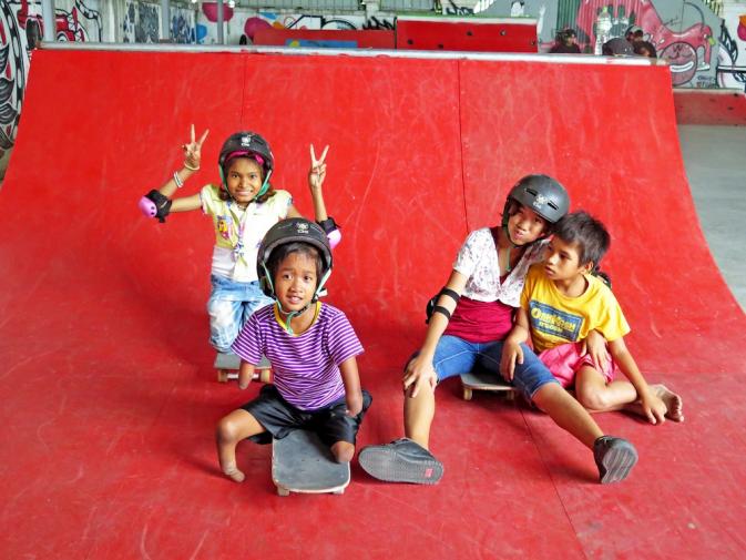 Students at Skateistan Cambodia